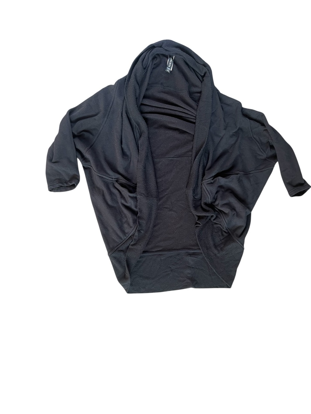 Athleta Black Open-Front Hoodie Cardigan